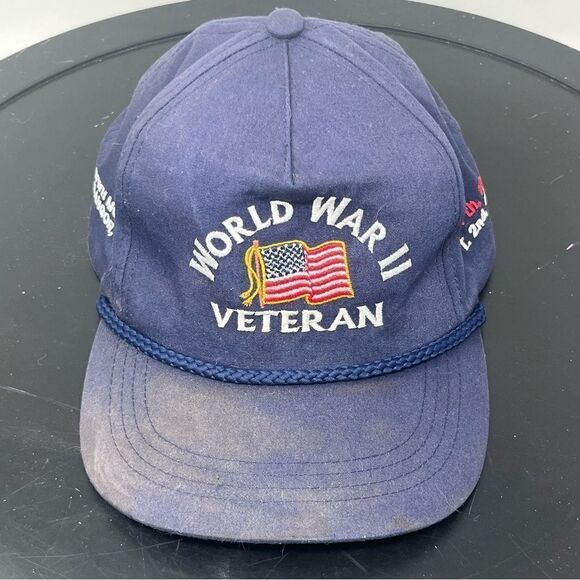 WW II Veteran Corded Snap Back Hat Bangor Maine - Picture 14 of 15